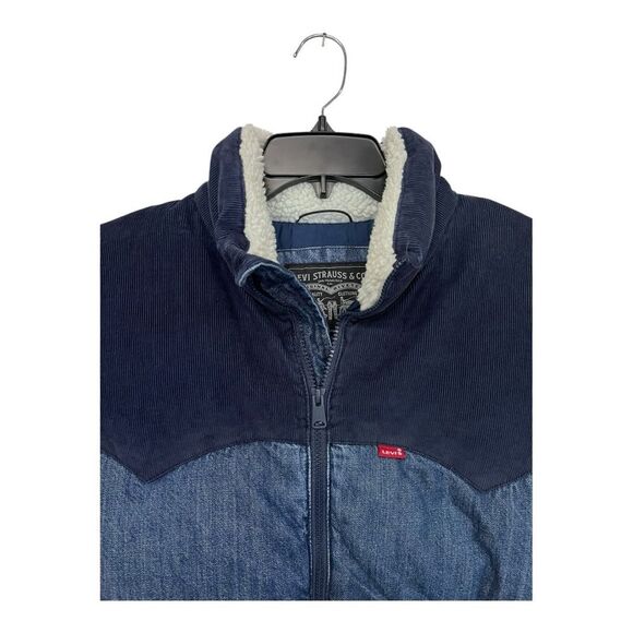 NWT Levi’s | Men’s Blue Denim Super Puffer Jacket Coat M - Picture 6 of 15